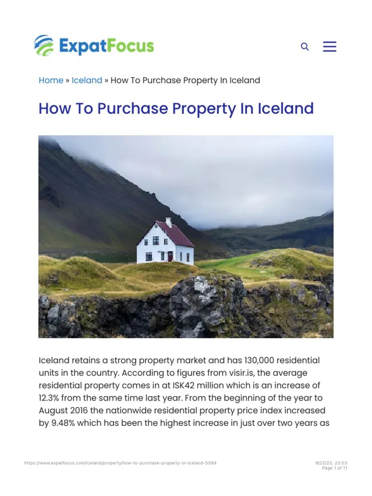 How To Purchase Property in Iceland Expat Focus PDF Estate Agent
