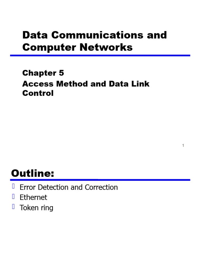 5.access Method and Data Link Control PDF Error Detection And