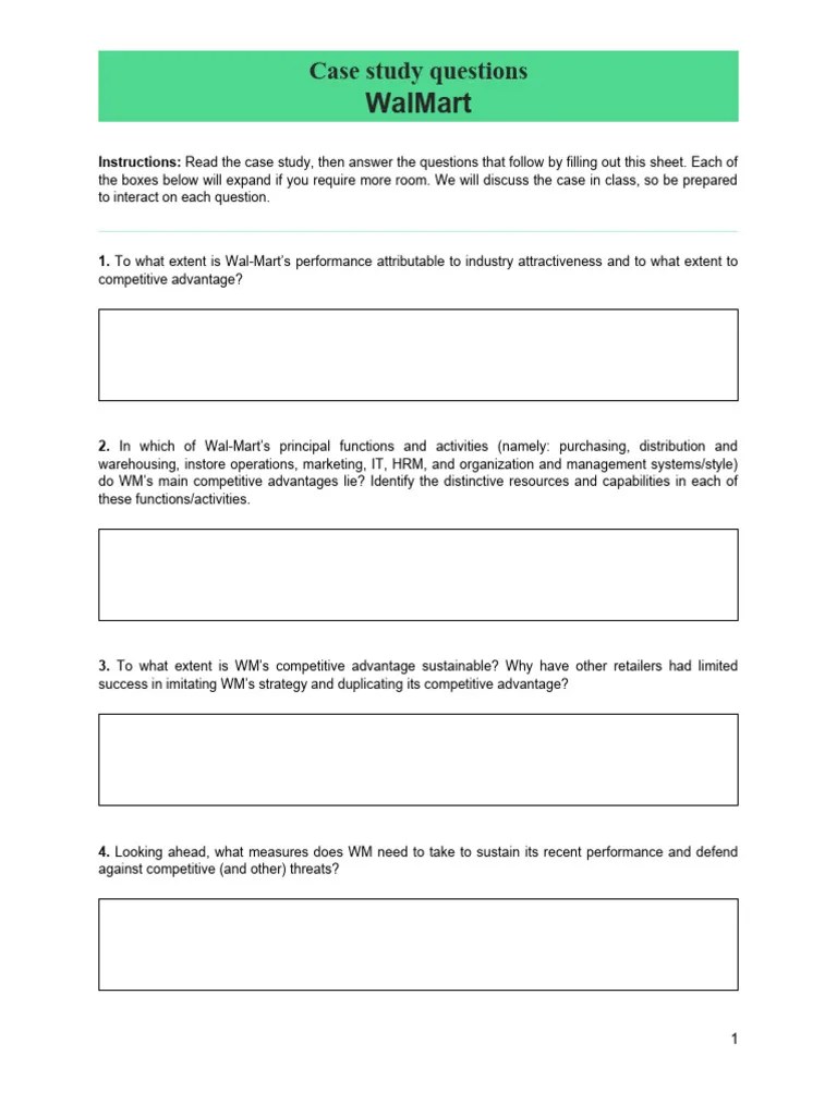 4 WalMart Questions PDF