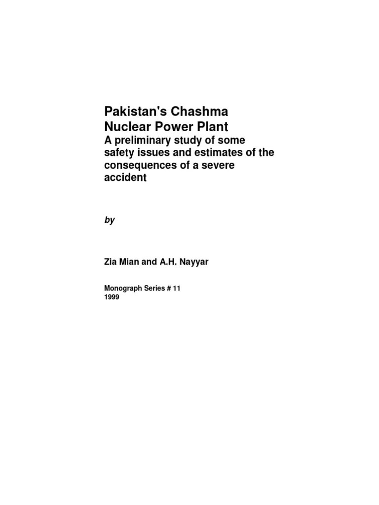 Pakistan's Chashma Nuclear Power Plant PDF Earthquakes Nuclear