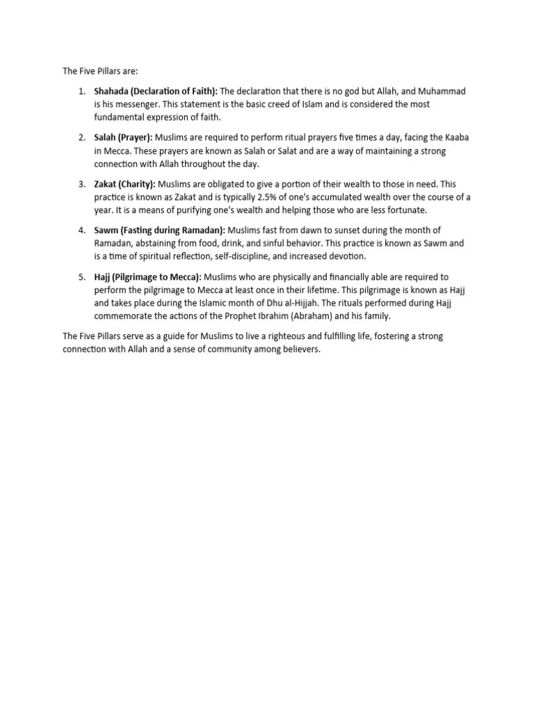 The Five Pillars | PDF