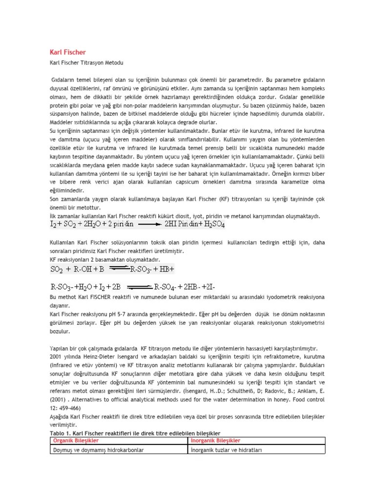 Karl Fischer Titration MethodsKimyaevi PDF