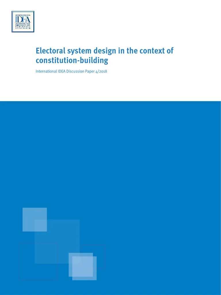 Electoral System Design in The Context of Constitution Building PDF