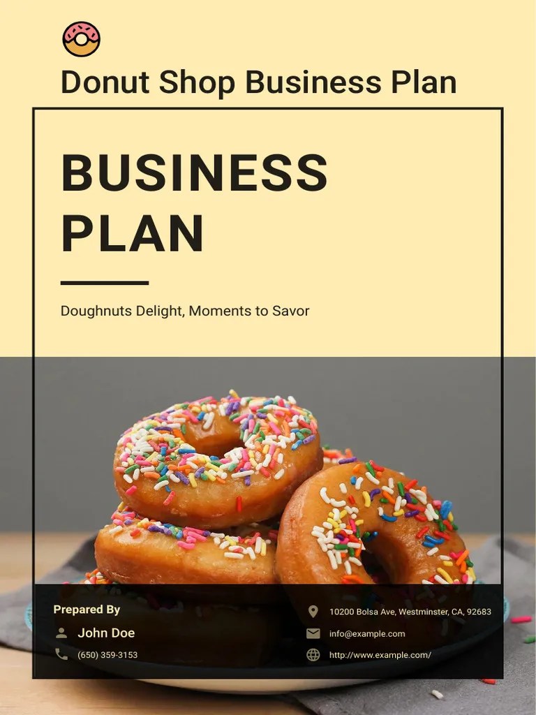 Donut Shop Business Plan PDF Marketing Sales