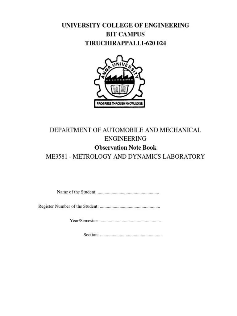 Dynamics Lab Manual PDF