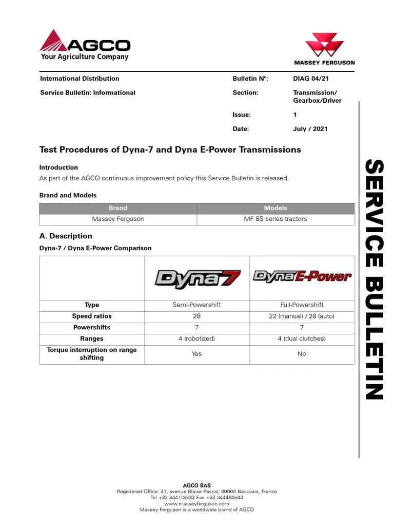 Diag0421_Test Procedures of Dyna7 and Dyna EPower_8S PDF