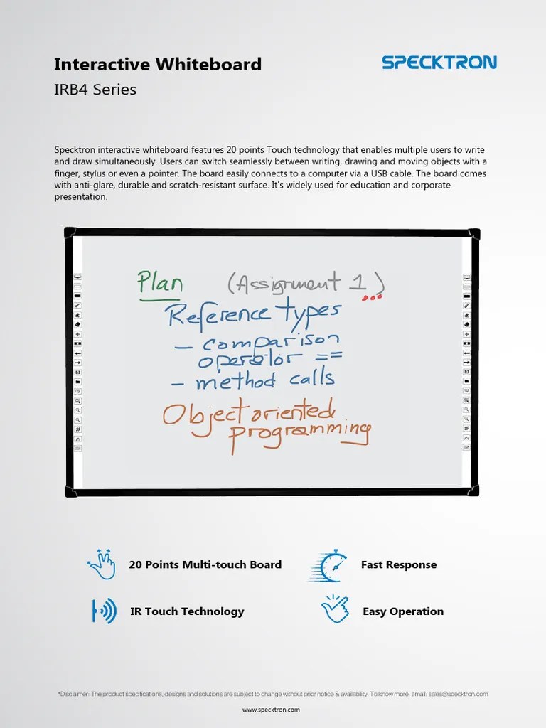 Interactive Whiteboard IRB4 PDF