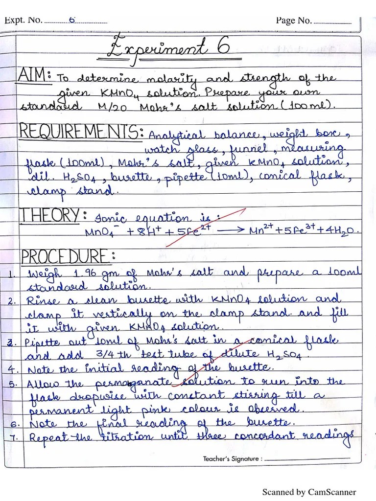 kmno4 vs Mohr's salt PDF