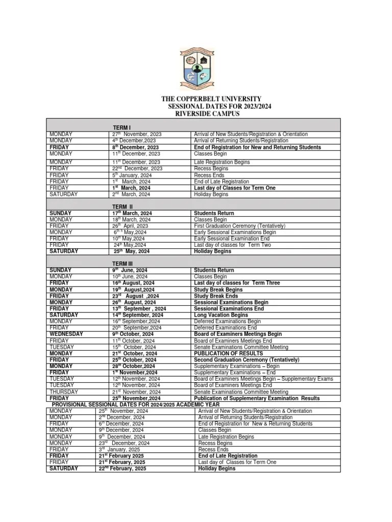 CBU Academic Calendar 20242025 PDF