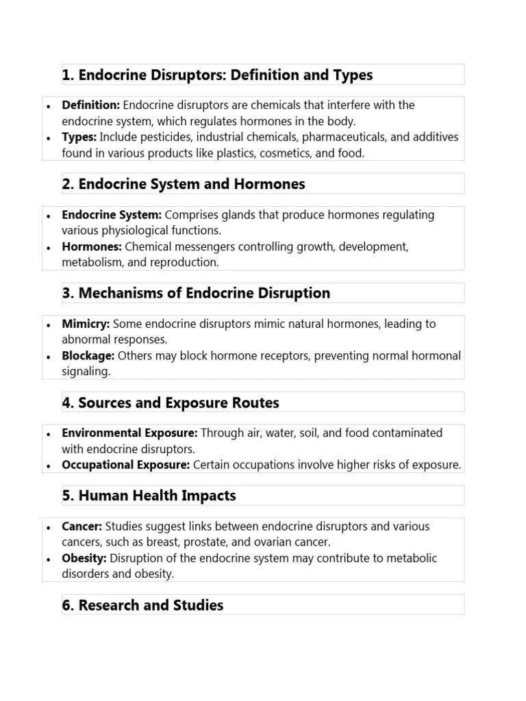 Endocrine Disruptors Definition and Types PDF Hormone Obesity