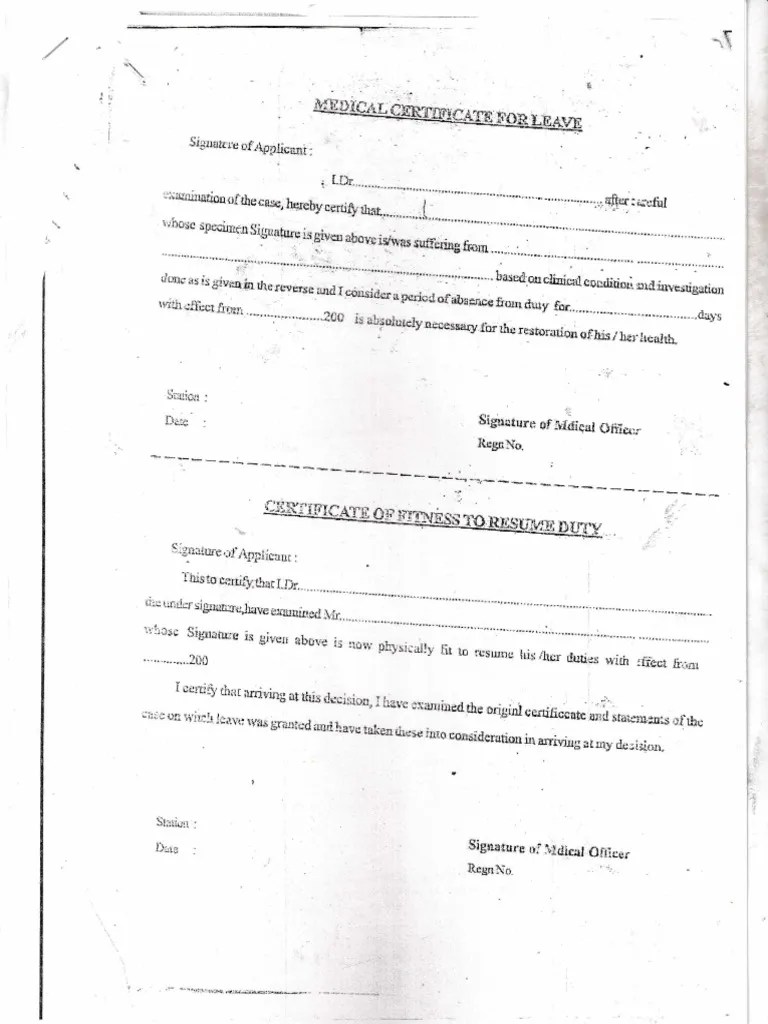 Medical Certificate PDF