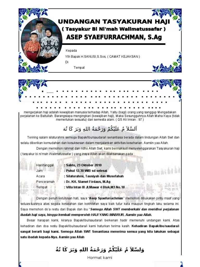 Undangan Walimatussafar | PDF