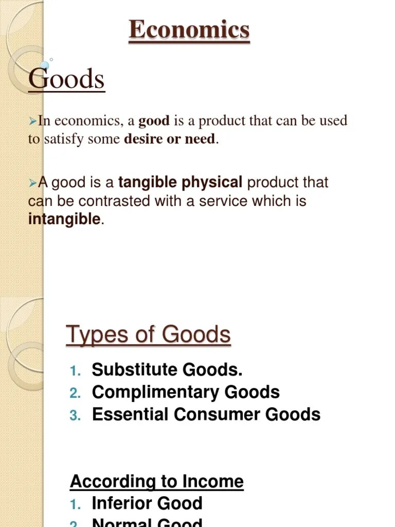 Economics Types of Goods PDF