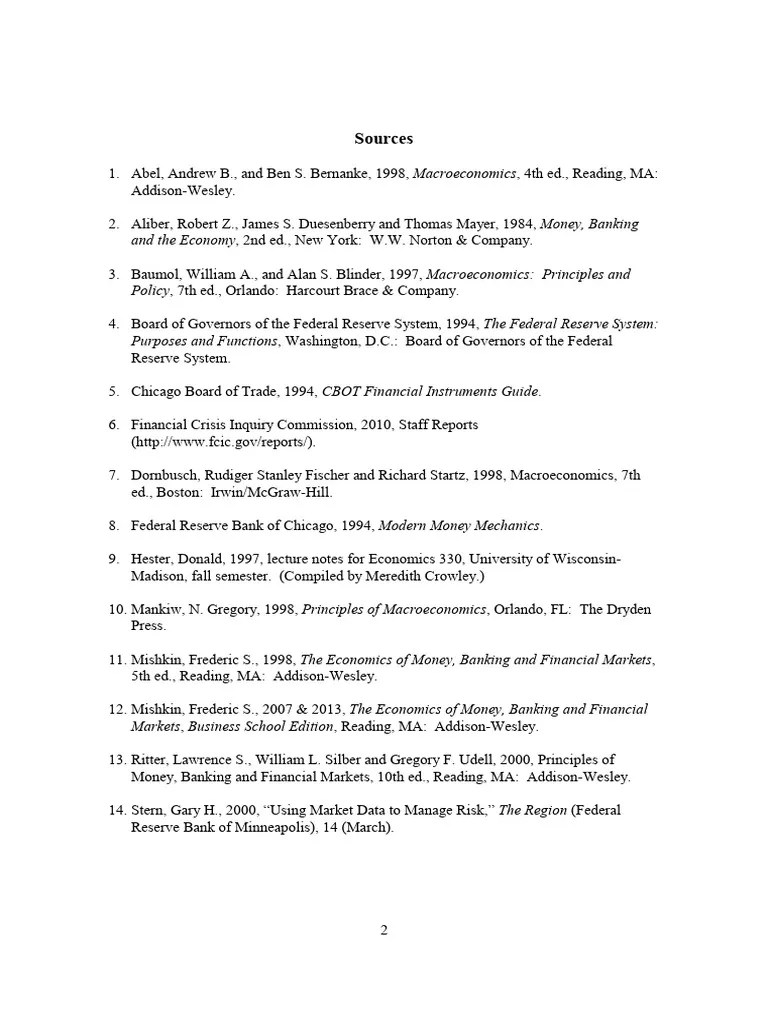 Money and Banking Lecture Notes PDF