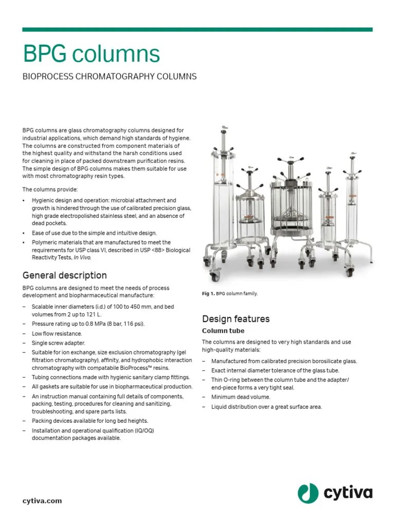 BPG Columns PDF Chromatography Pipe (Fluid Conveyance)