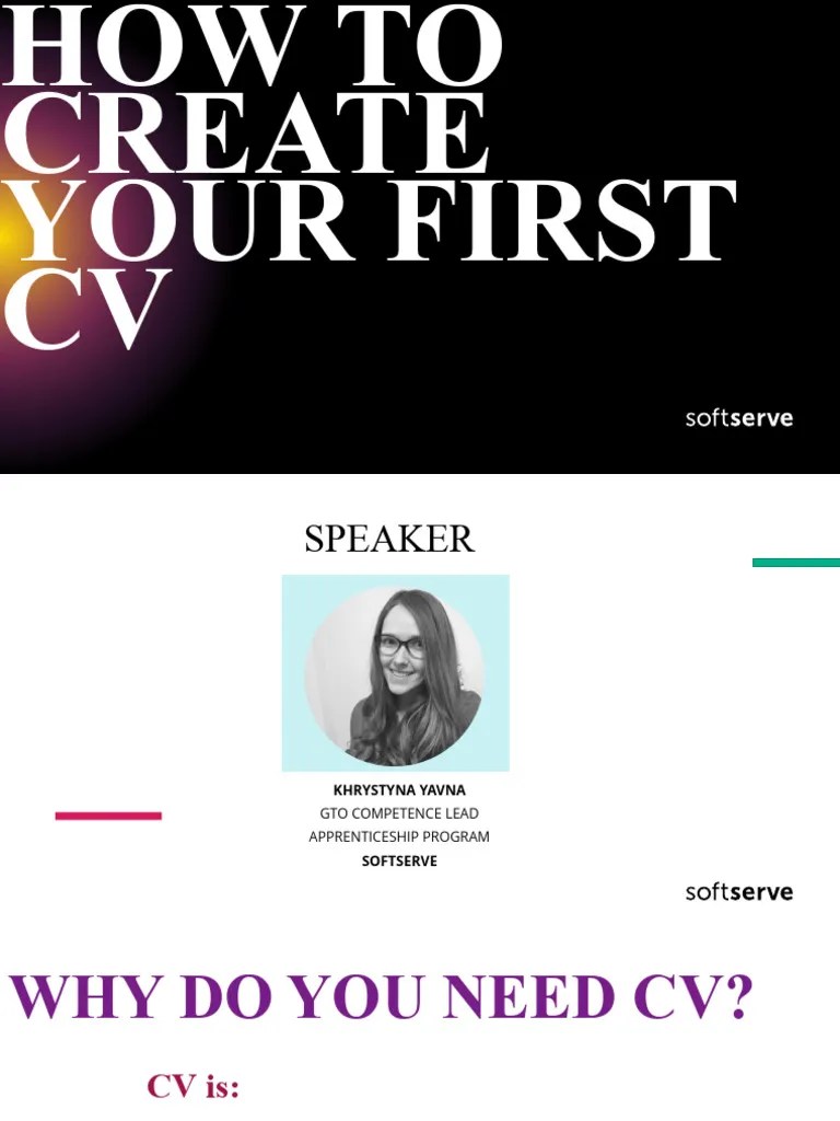 How To Write Your First CV PDF Résumé