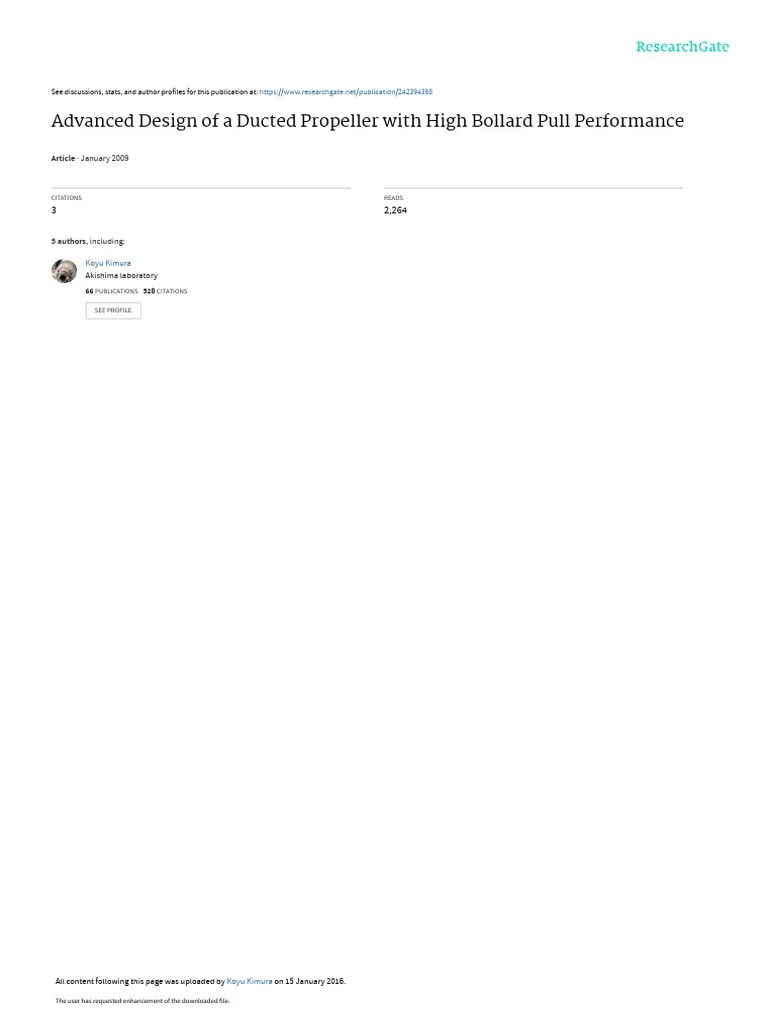 Advanced Design of A Ducted Propeller With High Bollard Pull