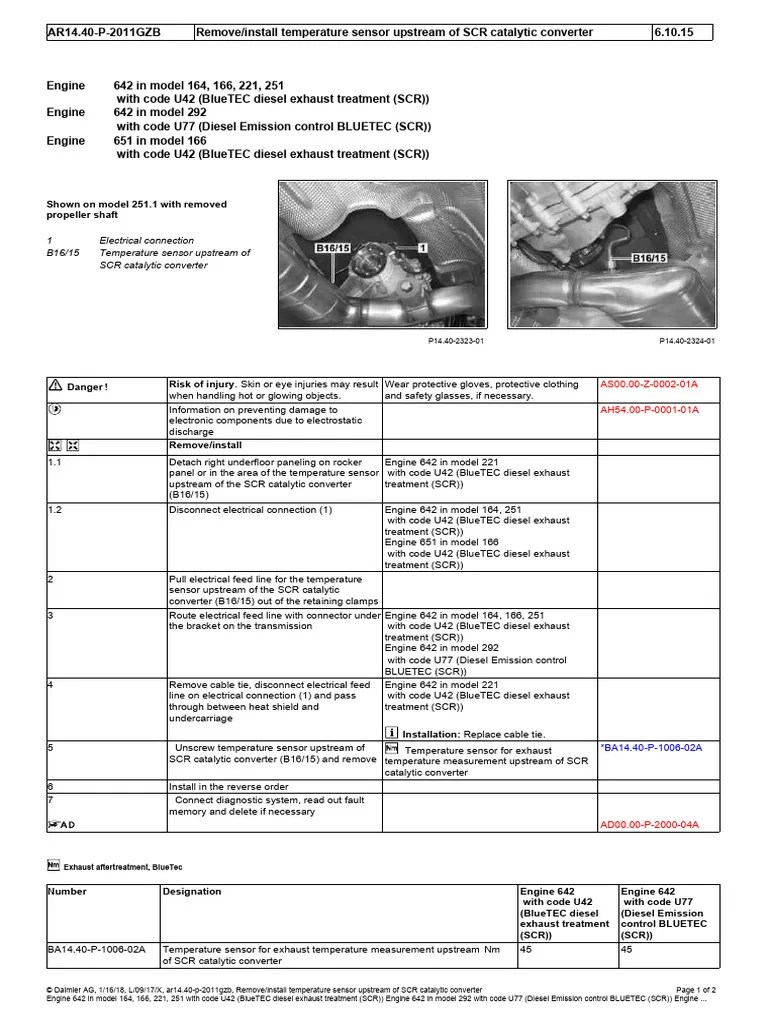 R&I Exhaust Temp Sensor Up 642 Eng. PDF Exhaust Gas Engines