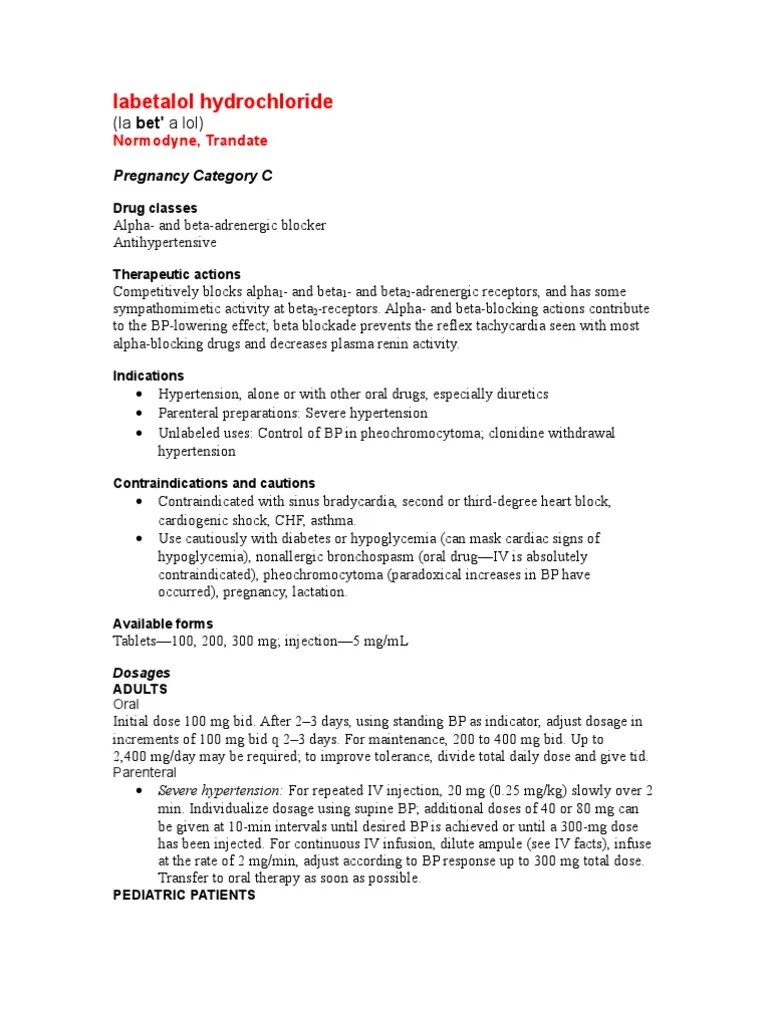 Labetalol Hydro Chloride Medical Specialties Clinical Medicine