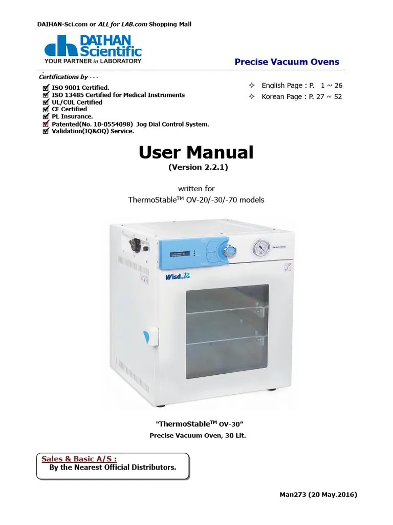 User Manual Precise Vacuum Ovens PDF Ac Power Plugs And Sockets Pump