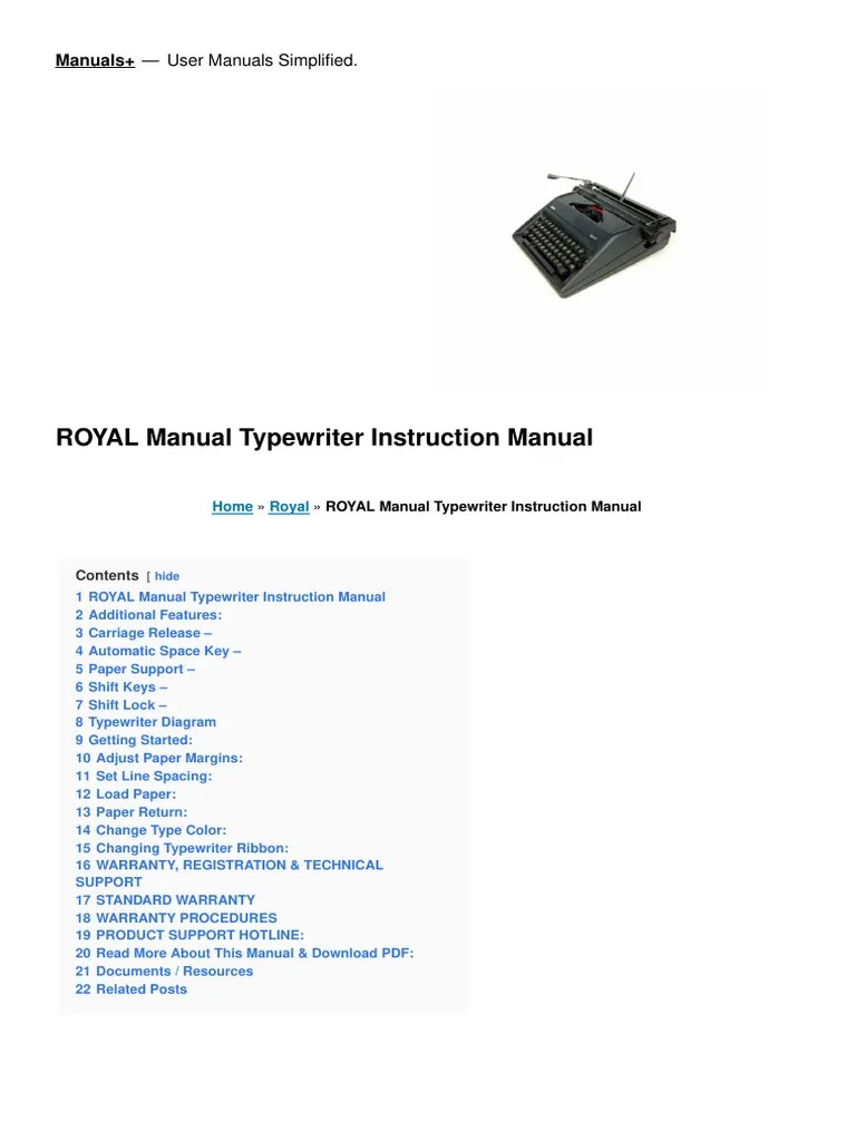 01 Manual Typewriter Manual | PDF | Typewriter | Text