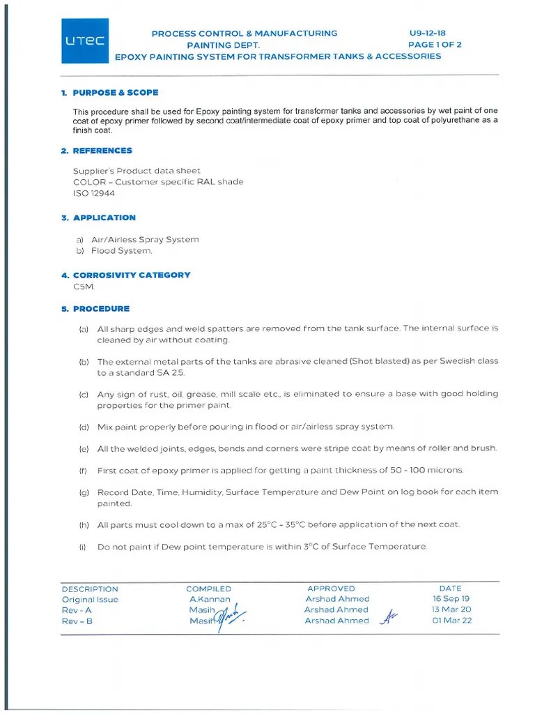 U91218 Rev B Epoxy Paint Procedure PDF