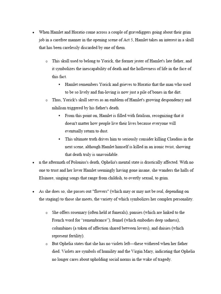 symbolism in hamlet PDF Hamlet