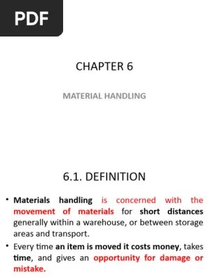 Chapter 6 Material Handling | PDF | Warehouse | Business Process