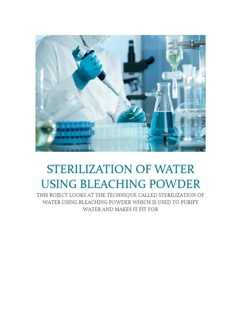 Sterilization of Water Using Bleaching Powder PDF