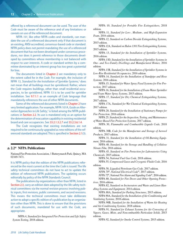 NFPA 101 Handbook 2018 43 | PDF | Fire Sprinkler System | Gases