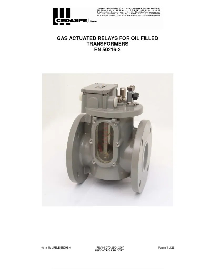 Buchholz Relay Relay Transformer