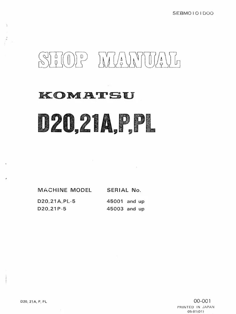 Shop Manual D20P-5 | PDF