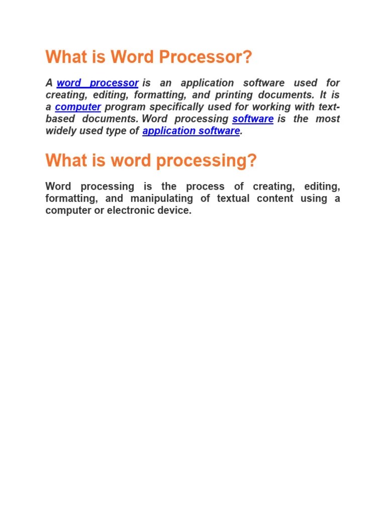 What Is Word Processor Download Free PDF Word Processor Microsoft Word