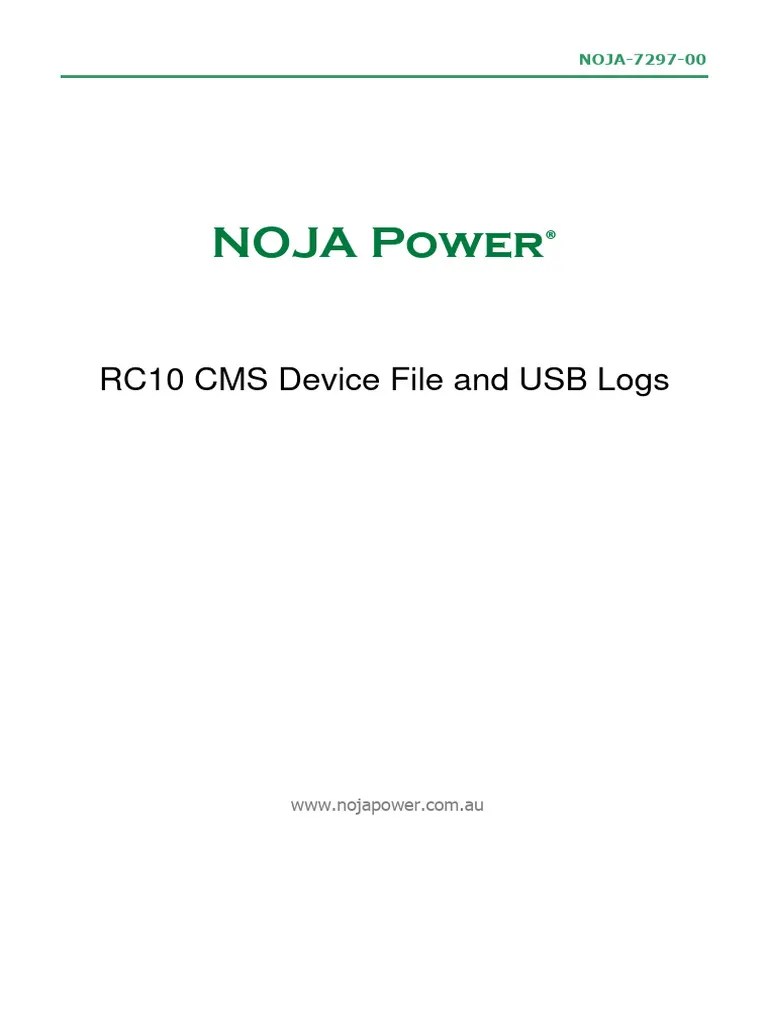 NOJA729700 RC10 CMS Device File and USB Logs Guide PDF Usb Flash