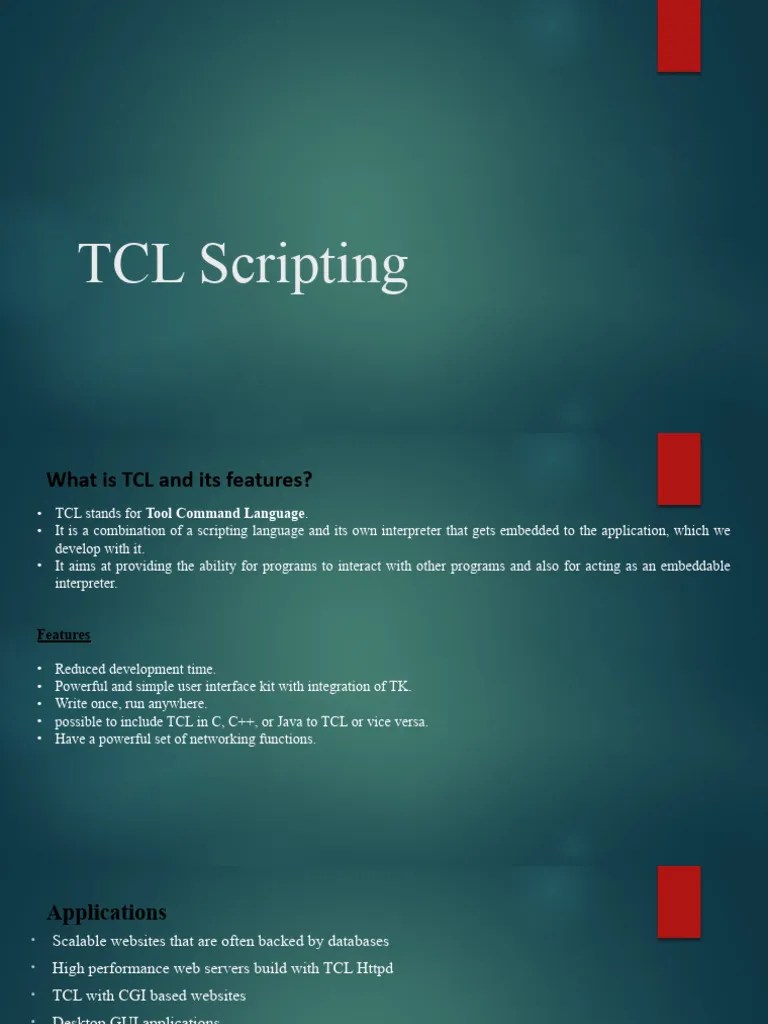 TCL Script PDF Control Flow Scripting Language