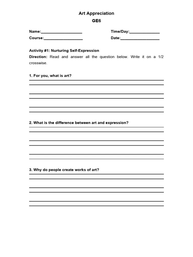 ArtAppreciationActivitiesPRELIMINARY PDF