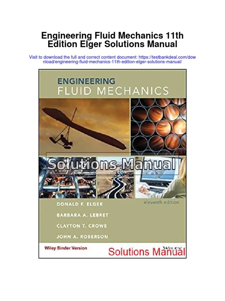Engineering Fluid Mechanics 11th Edition Elger Solutions Manual Full Chapter PDF PDF Power