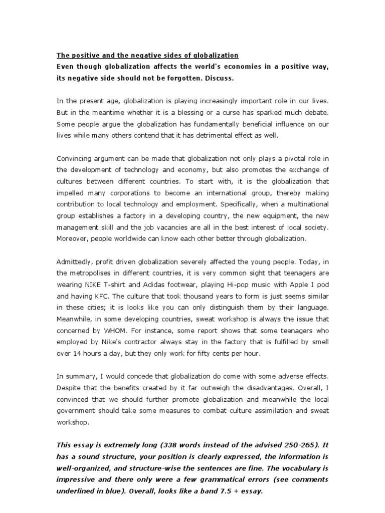 IELTS Band 8 Essays Globalization Technology