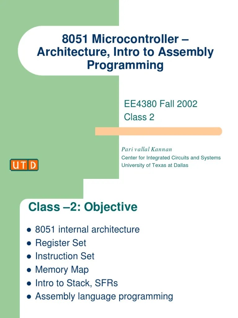 Intro To 8051 Assembly Programming PDF Assembly Language