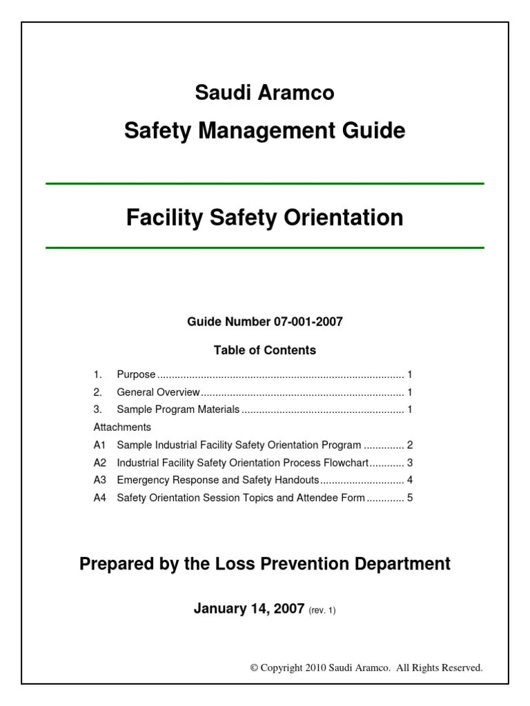 SMG 07001 Facility Safety Orientation PDF