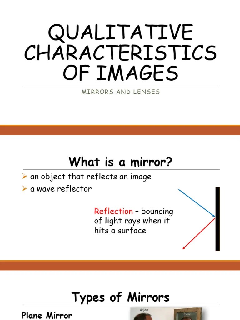QUALITATIVECHARACTERISTICSOFIMAGES PDF Mirror Reflection (Physics)