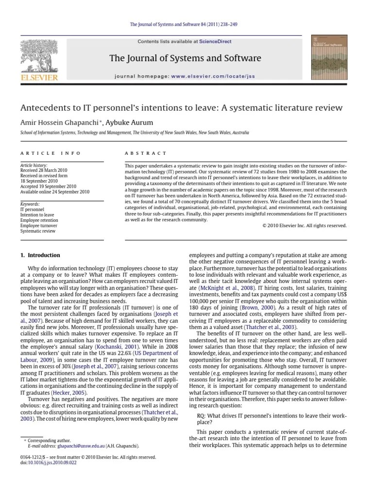 The Journal of Systems and Software Antecedents to IT personnel’s
