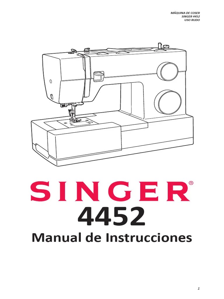 SINGER 4452 Manual de Instrucciones ESP PDF Máquina de coser Conector eléctrico