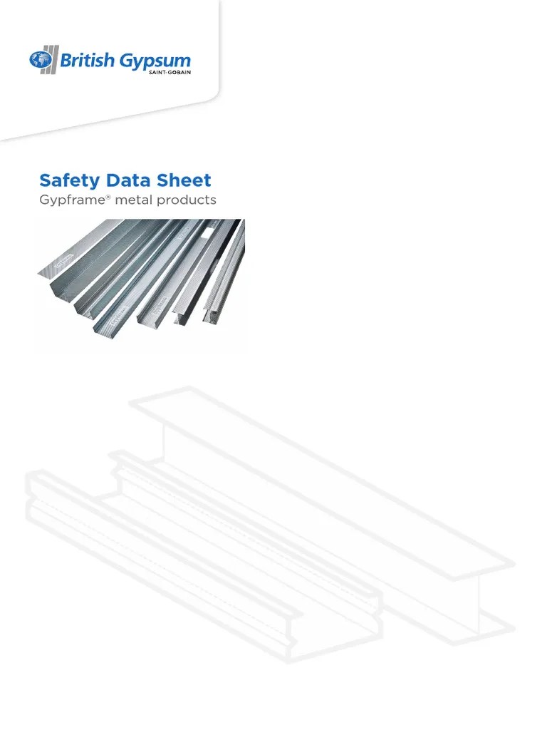 BritishGypsumSDSGypframemetalproducts 2 PDF Dangerous Goods