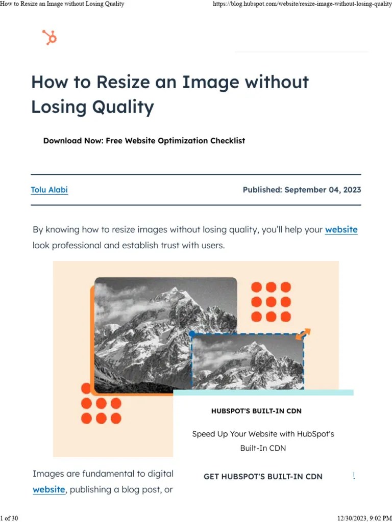 How To Resize An Image Without Losing Quality PDF Data Compression