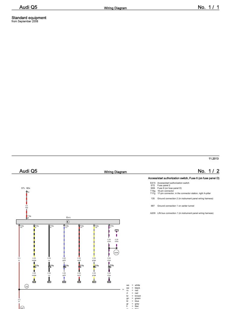 Audi q5 2008 Wiring Diagram Eng | PDF | Electrical Connector | Vehicles
