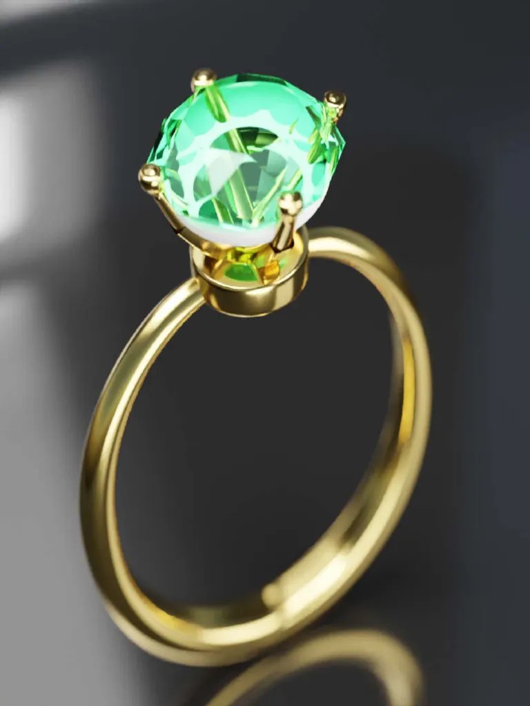 Amerald Gem Ring BLENDER MODELING PDF