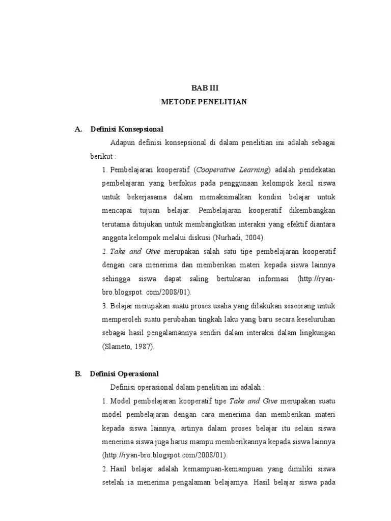 Contoh Definisi Operasional Dalam Proposal Penelitian Barisan Contoh