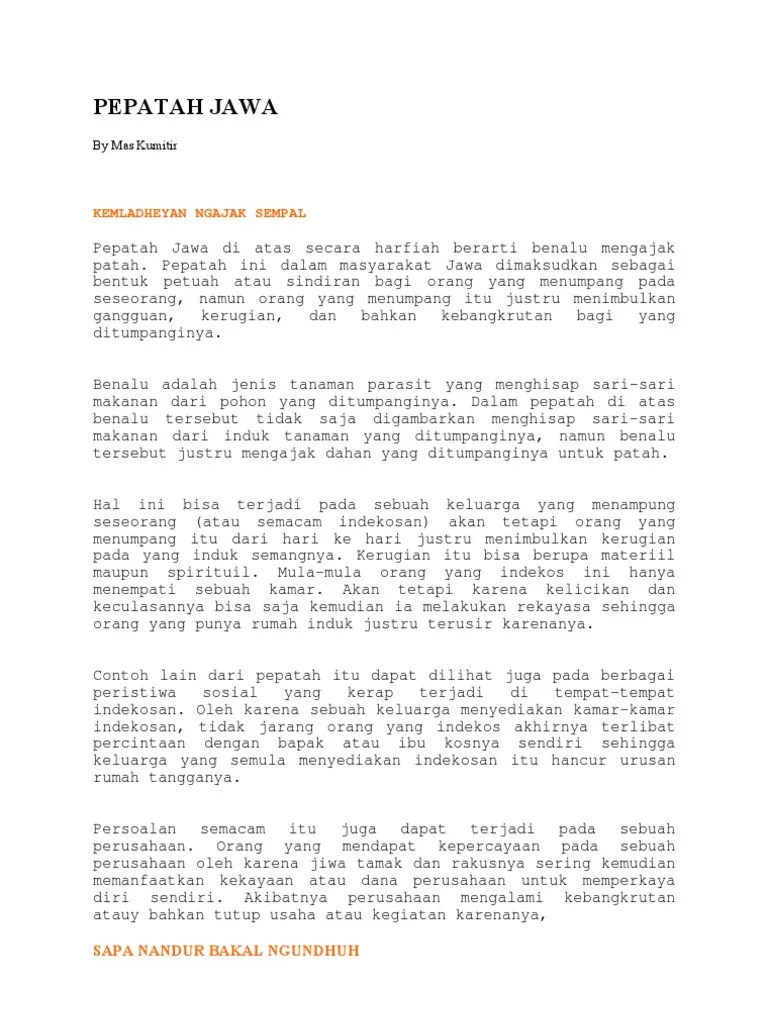 Pepatah Jawa | PDF