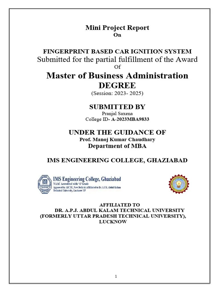 Fingerprint Based Car Ignition System PDF Biometrics Fingerprint